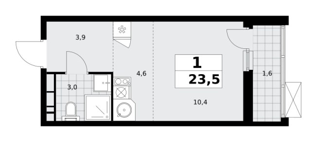 Купить однокомнатную квартиру у метро Потапово в Москве. Вариант № 1006750, 0, площадь -  квм, цена 9130690 рублей