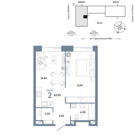 Купить квартиру у метро Белорусская в Москве. Вариант № 10442015, 0, площадь -  квм, цена 43679400 рублей