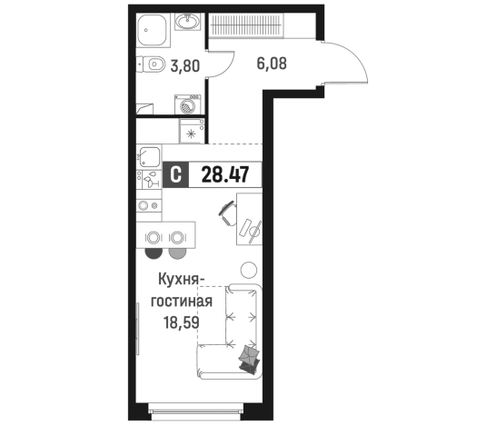 Купить Студию в ЖК Максималист в Мурине. Вариант № 6867086, 0, площадь -  квм, цена 5376154 рублей