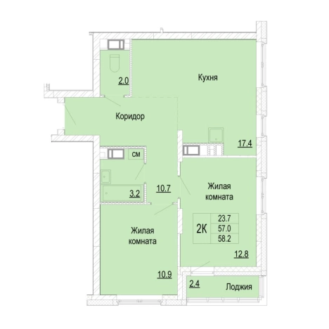 Купить двухкомнатную квартиру в новостройках у метро Горьковская в Нижнем Новгороде. Вариант № 171524, 0, площадь -  квм, цена 10469571 рублей