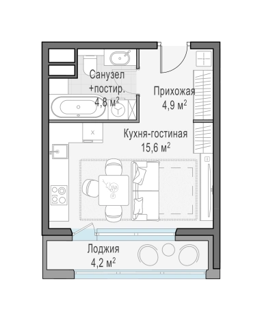 Купить Студию на улице Маковского в Одинцове. Вариант № 134583, 0, площадь -  квм, цена 10270000 рублей