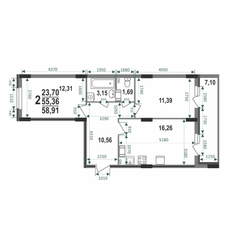 Купить квартиру в ЖК "Триумфальный" в микрорайоне Славный в Коврове. Вариант № 6848763, 3, площадь -  квм, цена 5708379 рублей