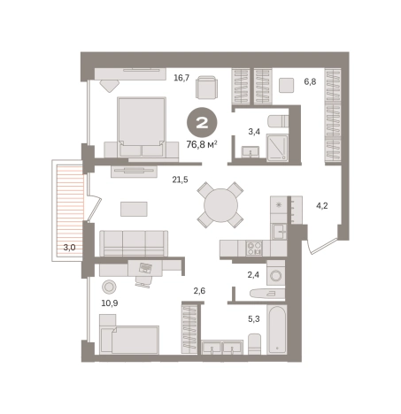 Купить двухкомнатную квартиру в ЖК Первый квартал. Вторая очередь в Московской области. Вариант № 10048566, 0, площадь -  квм, цена 12830000 рублей