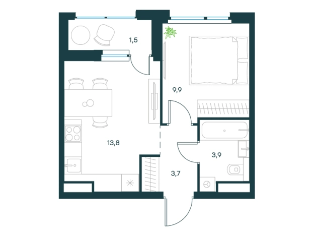 . Вариант № 148660, 0, площадь - 32.8 квм, цена 19048171 рублей