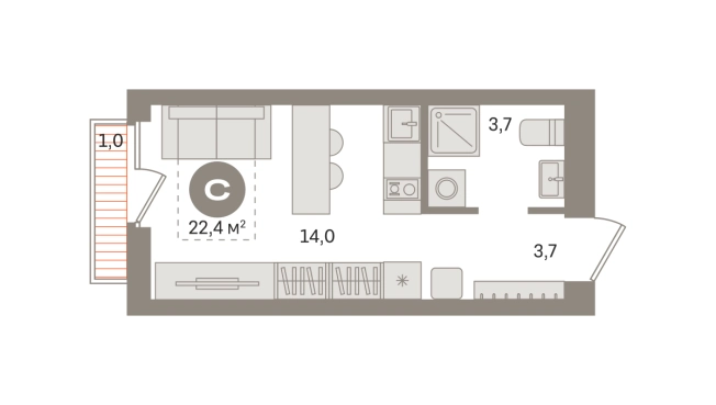 Купить Студию у метро Домодедовская в Московской области. Вариант № 8529816, 0, площадь -  квм, цена 5390000 рублей