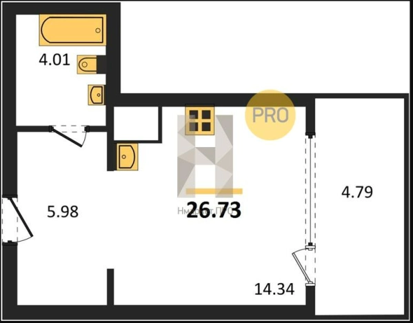 Купить Студию на улице набережная Чуева в Воронеже. Вариант № 2840004, 0, площадь -  квм, цена 6075668 рублей