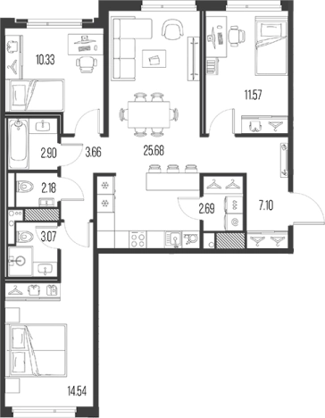 Купить многокомнатную квартиру в ЖК Legenda Васильевского в Санкт-Петербурге. Вариант № 4837776, 0, площадь -  квм, цена 28700053 рублей