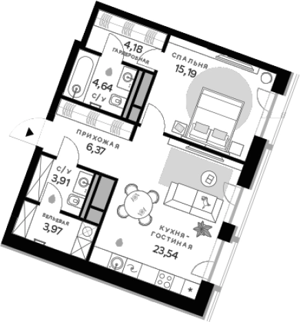 Купить однокомнатную квартиру в районе Кунцево в Москве. Вариант № 151730, 0, площадь - квм, цена 34336080 рублей