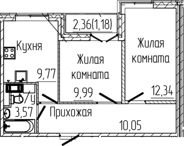 Купить двухкомнатную квартиру на улице Любимая в Сертолове. Вариант № 6058953, 0, площадь -  квм, цена 8859410 рублей