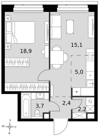 Купить двухкомнатную квартиру у метро Беговая в Москве. Вариант № 9465920, 0, площадь -  квм, цена 39263730 рублей