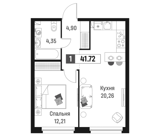 Купить двухкомнатную квартиру в Мурине. Вариант № 6867629, 0, площадь -  квм, цена 7794683 рублей