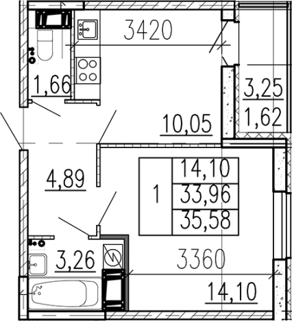 Купить однокомнатную квартиру в ЖК Высота в Ленинградской области. Вариант № 9095332, 0, площадь -  квм, цена 5026200 рублей