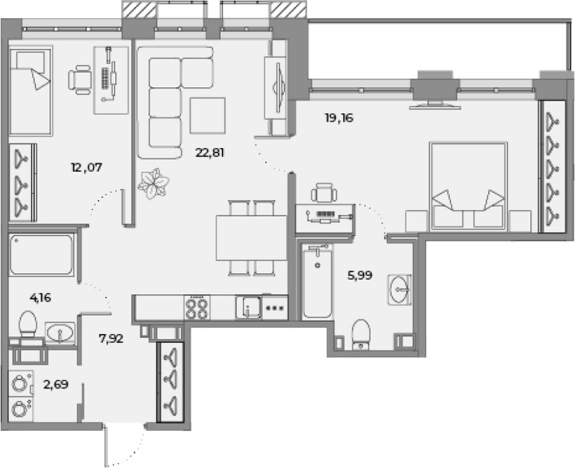 Купить трехкомнатную квартиру в Всеволожске. Вариант № 6249978, 0, площадь -  квм, цена 13800000 рублей