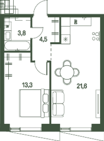 Купить однокомнатную квартиру в новостройках у метро Стрешнево в Москве. Вариант № 143472, 0, площадь -  квм, цена 26434080 рублей