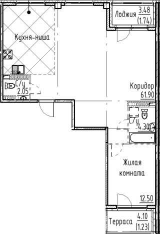 Купить квартиру со свободной планировкой в новостройках в Санкт-Петербурге. Вариант № 6830501, 0, площадь -  квм, цена 22863920 рублей