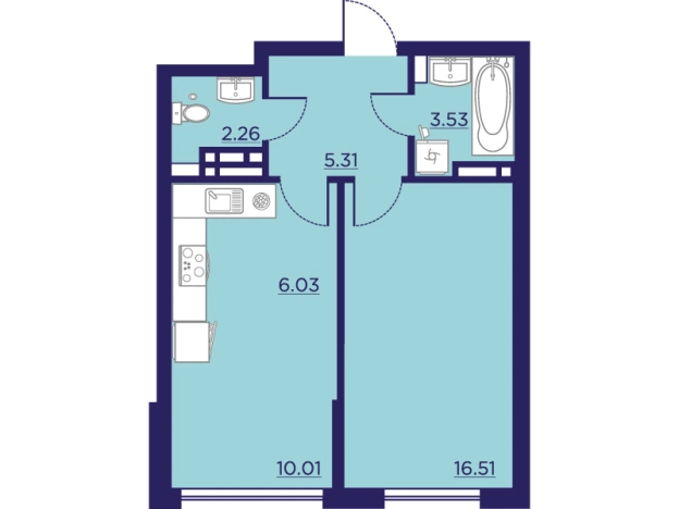 Купить однокомнатную квартиру в ЖК Городские Сады в Воронеже. Вариант № 102918, 0, площадь -  квм, цена 6800670 рублей