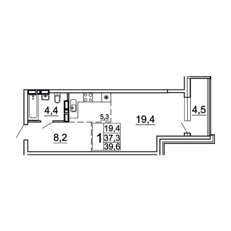 Купить однокомнатную квартиру в новостройках на улице Лесная в Владивостоке. Вариант № 9416792, 0, площадь -  квм, цена 8506070 рублей