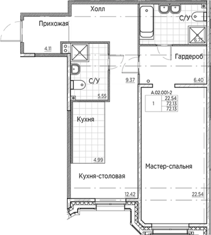 Купить двухкомнатную квартиру в районе Василеостровский в Санкт-Петербурге. Вариант № 91347, 0, площадь -  квм, цена 25382547 рублей