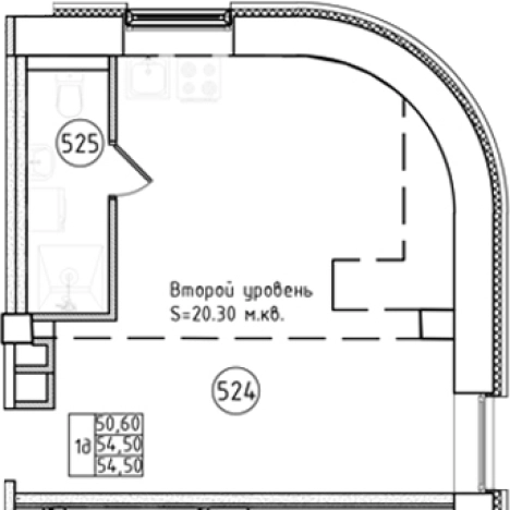 . Вариант № 6230336, 0, площадь - 54.5 квм, цена 12925000 рублей
