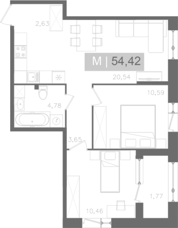 Купить трехкомнатную квартиру в ЖК ORO by Akvilon в Санкт-Петербурге. Вариант № 5564313, 0, площадь -  квм, цена 18994213 рублей