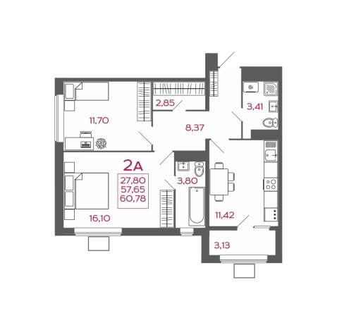 Купить двухкомнатную квартиру в ЖК Жилой комплекс "Новобережье" в Пензенской области. Вариант № 2351887, 0, площадь -  квм, цена 5348640 рублей
