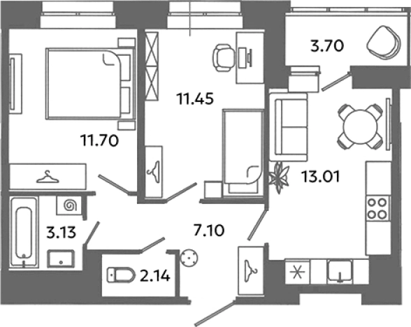 Купить квартиру в ЖК Загляденье в Ленинградской области. Вариант № 6632338, 0, площадь -  квм, цена 8223883 рублей