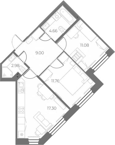 Купить трехкомнатную квартиру в новостройках в ЖК Огни Залива в Санкт-Петербурге. Вариант № 78982, 0, площадь -  квм, цена 15750000 рублей