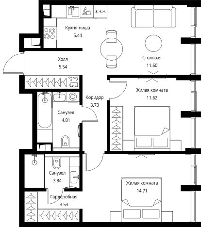 Купить квартиру на улице Волоколамское шоссе в Москве. Вариант № 141776, 0, площадь -  квм, цена 27356568 рублей