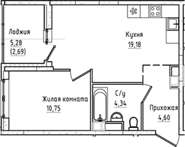 Купить двухкомнатную квартиру на улице Первых в Ленинградской области. Вариант № 7833575, 0, площадь -  квм, цена 6985280 рублей