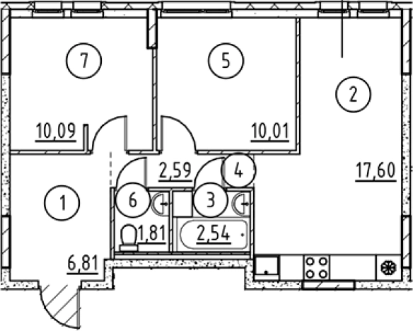 Купить квартиру в новостройках у метро Пролетарская в Ленинградской области. Вариант № 6897774, 0, площадь -  квм, цена 9575411 рублей