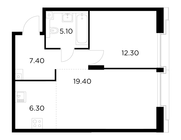 Купить двухкомнатную квартиру у метро Балтийская в Москве. Вариант № 9104292, 1, площадь -  квм, цена 26614900 рублей