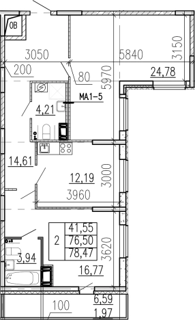 Купить двухкомнатную квартиру у метро Девяткино в Ленинградской области. Вариант № 9095628, 0, площадь -  квм, цена 11030800 рублей