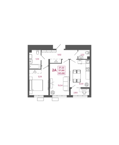 Купить двухкомнатную квартиру в ЖК Жилой комплекс "Дебют" в Пензенской области. Вариант № 7658297, 0, площадь -  квм, цена 5582560 рублей