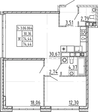 Купить трехкомнатную квартиру в ЖК AVANT в Санкт-Петербурге. Вариант № 4160313, 0, площадь -  квм, цена 54209195 рублей