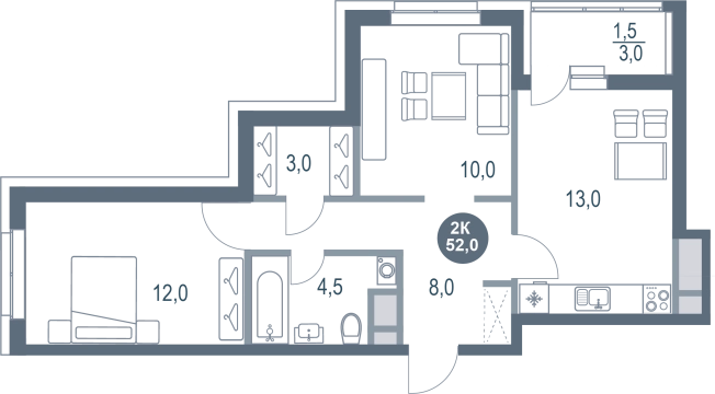 Купить двухкомнатную квартиру в новостройках у метро Котельники в Котельниках. Вариант № 8890047, 0, площадь -  квм, цена 9670964 рублей