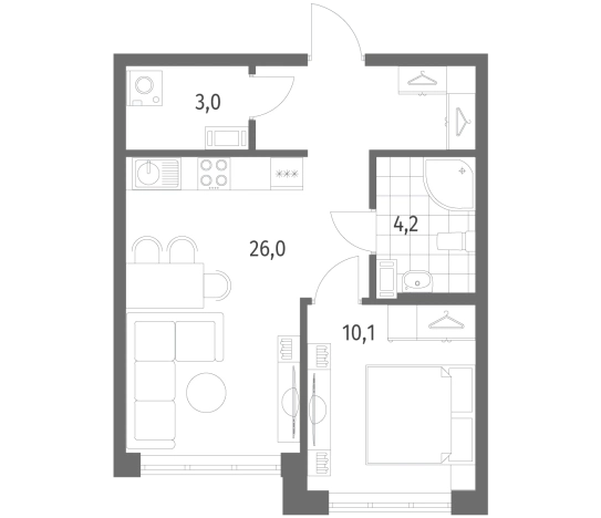 Купить квартиру в ЖК NEWПИТЕР в Ленинградской области. Вариант № 5551999, 0, площадь -  квм, цена 7404000 рублей