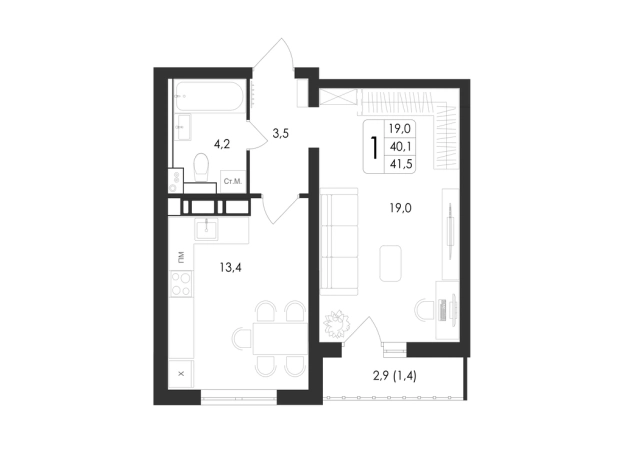 Купить квартиру в Воронеже. Вариант № 8687611, 0, площадь -  квм, цена 7438751 рублей