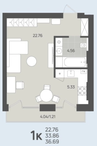 Купить квартиру в новостройках в Гурьевске. Вариант № 103951, 0, площадь -  квм, цена 3826180 рублей