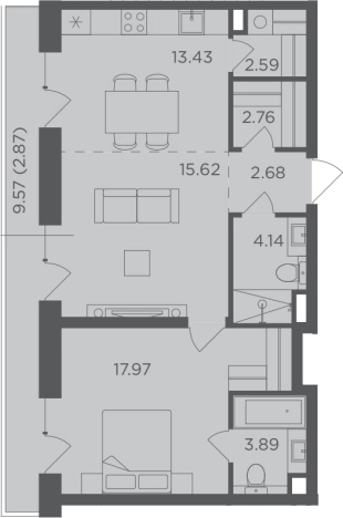 Купить двухкомнатную квартиру в ЖК FORIVER в Москве. Вариант № 63530, 0, площадь -  квм, цена 35694810 рублей