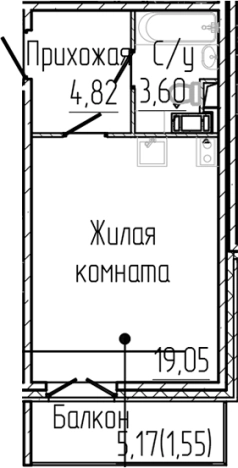 Купить Студию на улице Ларина в Сертолове. Вариант № 6057370, 0, площадь -  квм, цена 5649853 рублей