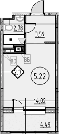 Купить Студию у метро Обухово в Санкт-Петербурге. Вариант № 4162883, 0, площадь -  квм, цена 5828756 рублей