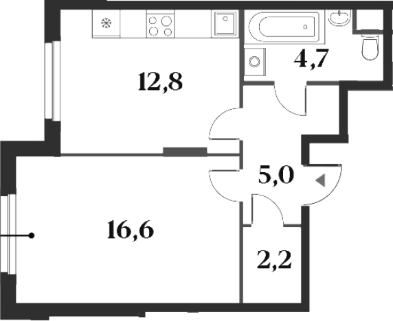 Купить однокомнатную квартиру в ЖК Миниполис 8 Кленов в Красногорске. Вариант № 142717, 0, площадь -  квм, цена 12522784 рублей