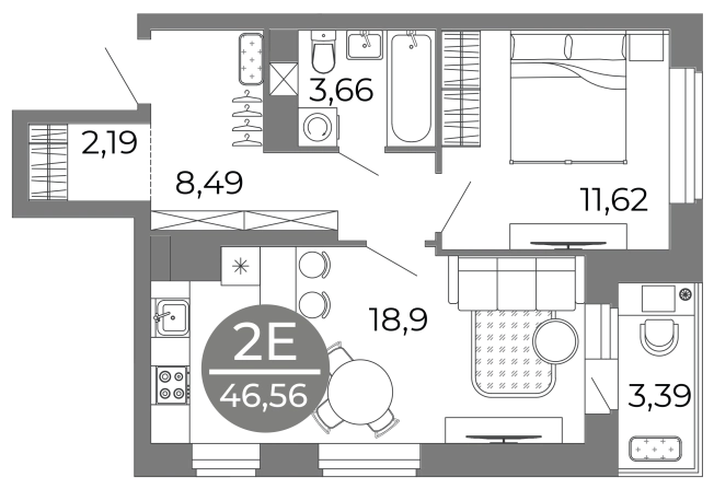 Купить двухкомнатную квартиру в новостройках в ЖК Галилей в Воронеже. Вариант № 10997091, 0, площадь - квм, цена 7182279 рублей