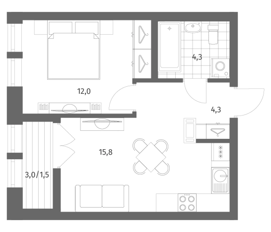 Купить двухкомнатную квартиру в ЖК NEWПИТЕР в Ленинградской области. Вариант № 5258147, 0, площадь -  квм, цена 7154000 рублей
