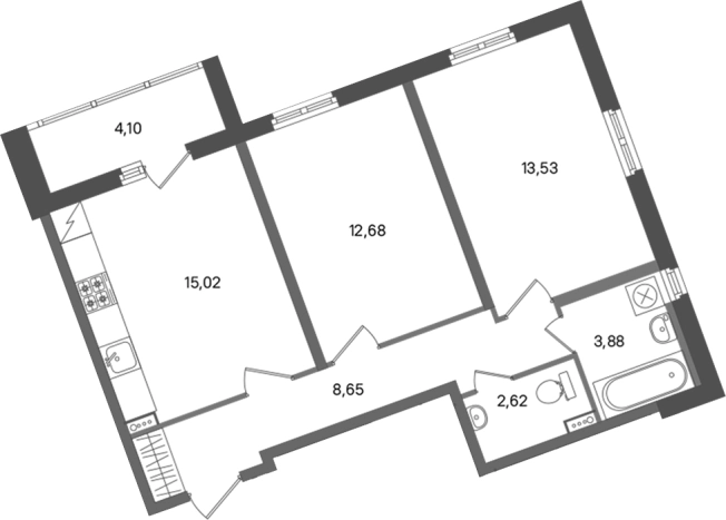 Купить трехкомнатную квартиру в Микрорайоне Сертолово-2, Сертолово в Сертолове. Вариант № 7266422, 0, площадь -  квм, цена 8800918 рублей