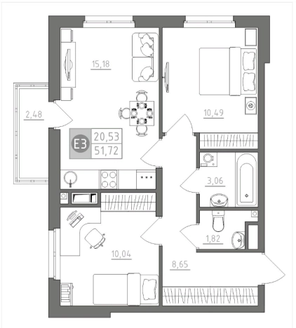 Купить двухкомнатную квартиру на улице Халтурина в Туле. Вариант № 77977, 0, площадь -  квм, цена 5429048 рублей