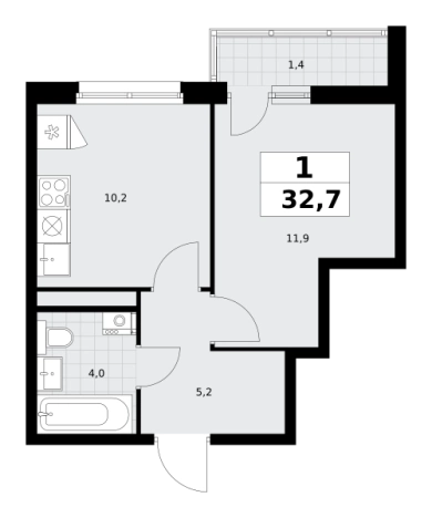 Купить однокомнатную квартиру у метро Аэропорт Внуково в Москве. Вариант № 252838, 0, площадь -  квм, цена 12472107 рублей