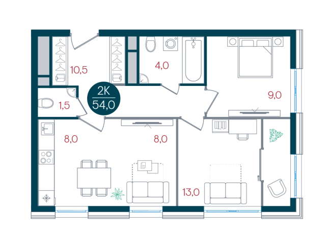 Купить двухкомнатную квартиру у метро Кантемировская в Москве. Вариант № 8948698, 0, площадь - квм, цена 17760554 рублей