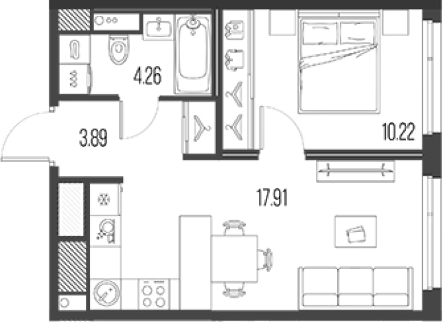 Купить двухкомнатную квартиру в ЖК Legenda Васильевского в Санкт-Петербурге. Вариант № 4837974, 0, площадь -  квм, цена 17387190 рублей