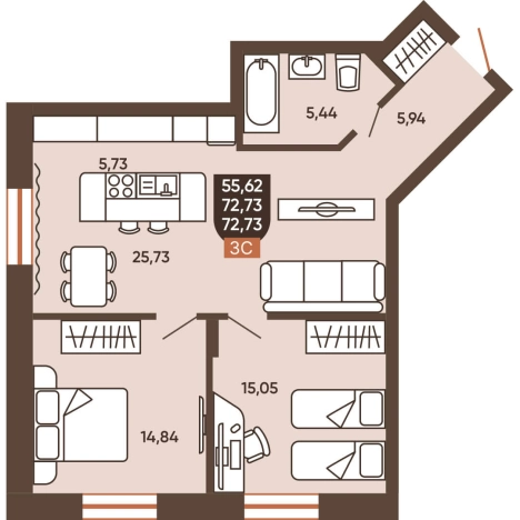 Купить квартиру в ЖК Ермак (Новосибирск) в Новосибирске. Вариант № 8881570, 0, площадь -  квм, цена 8550000 рублей